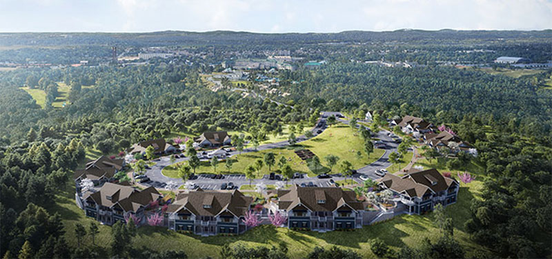 Villas aerial rendering