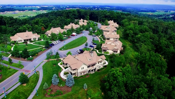 Birds eye view of the private and serene Woodside Cottages tucked further away from The Hotel Hershey.