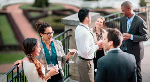 guests meeting on veranda