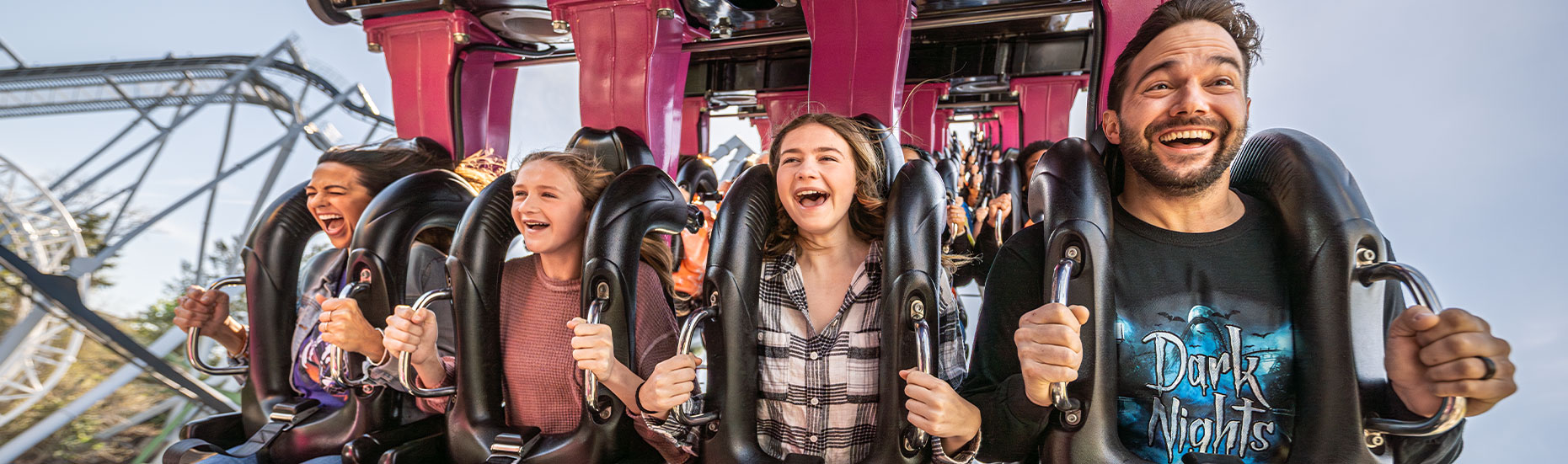 Riders on Great Bear during Hersheypark Halloween