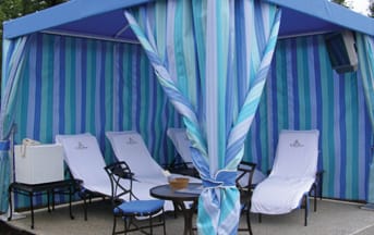 Inside a cabana