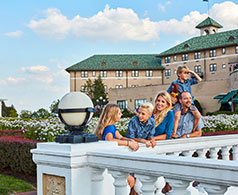 Family outside of The Hotel Hershey